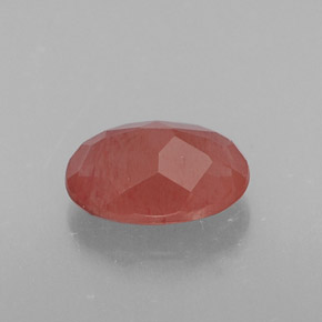 Andésine labradorite rouge naturelle coupe ovale, 0,74 ct, translucide