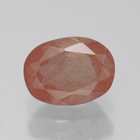 Andésine labradorite rouge naturelle transparent, 1,37 ct, transparent / translucide