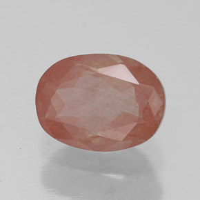 Andésine labradorite rouge naturelle transparent, 1,37 ct, transparent / translucide