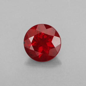 Andésine labradorite rouge naturelle coupe roude, 0,63 ct, VVS-VS