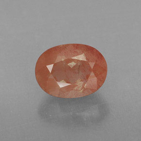 Labradorite andésine Miel Rouge naturelle Transparent, 1.14 ct, Transparent / Translucide