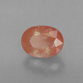 Labradorite andésine Miel Rouge naturelle Transparent, 1.14 ct, Transparent / Translucide