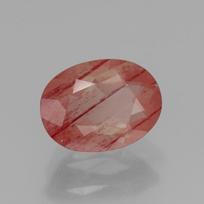 Andésine labradorite rouge naturelle transparent, 1,09 ct, transparent / translucide