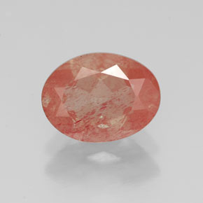 Andésine labradorite rouge naturelle coupe ovale, 1,17 ct, VS