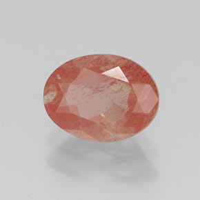 Andésine labradorite rouge naturelle coupe ovale, 1,17 ct, VS