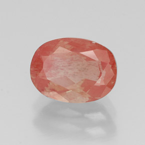 Andésine labradorite rouge naturelle coupe ovale, 1,36 ct, VS