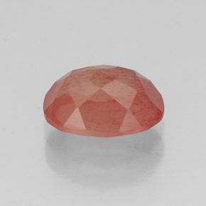 Andésine labradorite rouge naturelle coupe ovale, 1,36 ct, VS