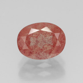 Andésine labradorite rouge naturelle coupe ovale, 1,33 ct, VS