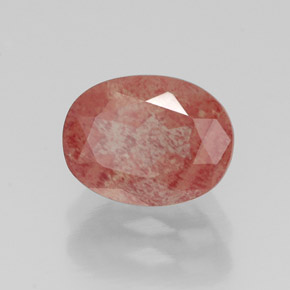 Andésine labradorite rouge naturelle coupe ovale, 1,33 ct, VS