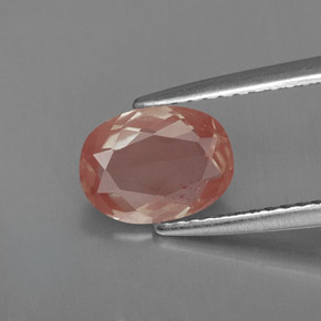 Andésine labradorite rouge naturelle coupe ovale, 1,07 ct, VVS-VS