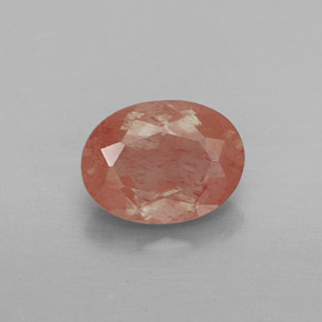 Andésine labradorite rouge naturelle transparent, 0,85 ct, transparent / translucide