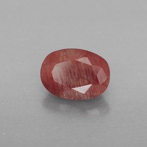 Andésine labradorite rouge naturelle transparent, 0,90 ct, transparent / translucide