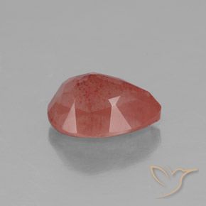 Labradorite andésine Rouge sang naturelle En forme de poire, 2.02 ct, Transparent / Translucide