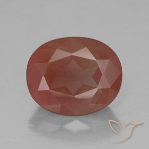 3.57ct Naturel Rouge-orange Labradorite andésine, ovale, Transparent / Translucide