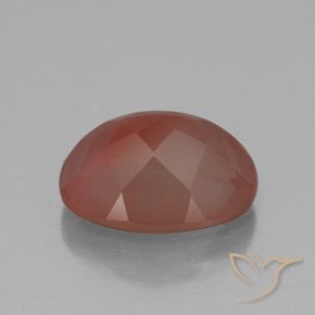 Labradorite andésine Rouge-orange naturelle ovale, 3.57 ct, Transparent / Translucide