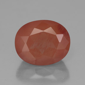 Andésine labradorite rouge naturelle transparent, 4,21 ct, transparent / translucide