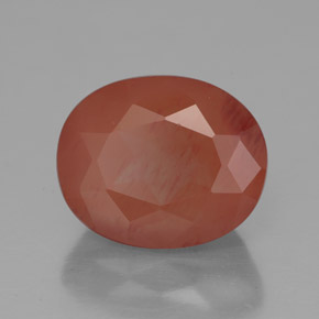 Andésine labradorite rouge naturelle transparent, 4,21 ct, transparent / translucide