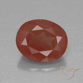 3.83ct Naturel Rouge-orange Labradorite andésine, ovale, Transparent / Translucide