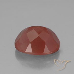 Labradorite andésine Rouge-orange naturelle ovale, 3.83 ct, Transparent / Translucide