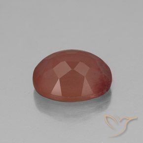 Labradorite andésine Rouge blush naturelle ovale, 3.01 ct, Transparent / Translucide