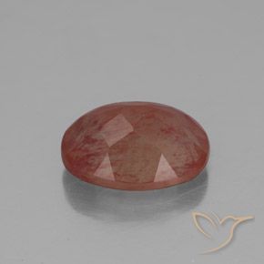 Labradorite andésine Rouge-orange naturelle ovale, 2.63 ct, Transparent