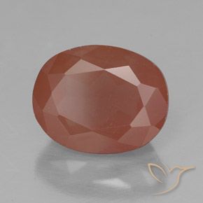 Labradorite andésine Rouge blush naturelle ovale, 3.10 ct, Transparent / Translucide