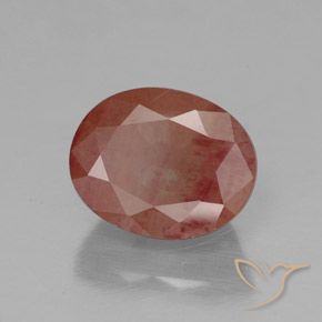 Labradorite andésine Rouge sang naturelle ovale, 2.46 ct, Transparent