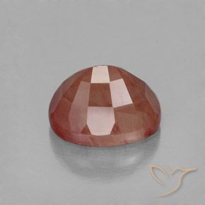 Labradorite andésine Rouge sang naturelle ovale, 2.46 ct, Transparent