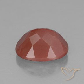 Labradorite andésine Orange rougeâtre pâle naturelle ovale, 2.59 ct, Transparent / Translucide