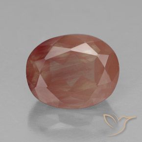 2.94ct Naturel Orange rougeâtre pâle Labradorite andésine, ovale, Transparent
