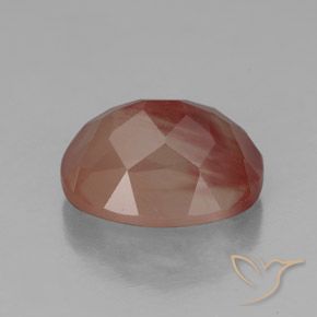 Labradorite andésine Orange rougeâtre pâle naturelle ovale, 2.94 ct, Transparent