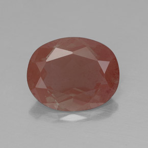 Andésine labradorite rouge naturelle transparent, 2,40 ct, transparent / translucide