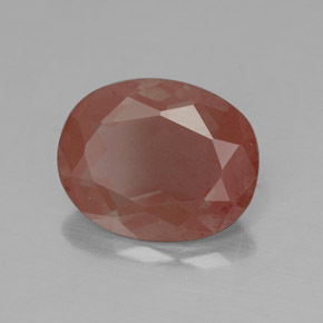 Andésine labradorite rouge naturelle transparent, 2,40 ct, transparent / translucide