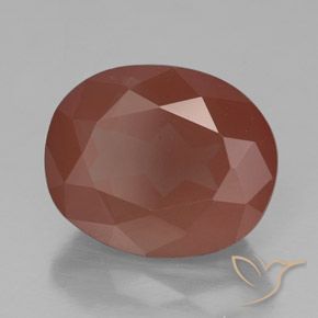 Labradorite andésine Orange rougeâtre pâle naturelle ovale, 3.99 ct, Transparent / Translucide