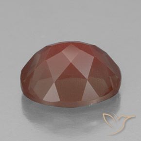 Labradorite andésine Orange rougeâtre pâle naturelle ovale, 3.99 ct, Transparent / Translucide