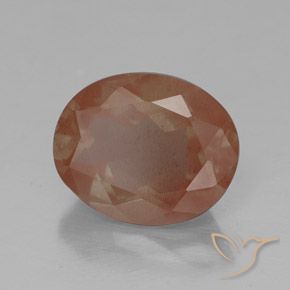 Labradorite andésine Orange chaud naturelle ovale, 2.62 ct, Transparent / Translucide
