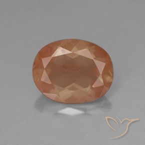 2.59ct Naturel Orange pamplemousse Labradorite andésine, ovale, Transparent / Translucide