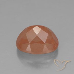 Labradorite andésine Orange moyen naturelle ovale, 3.08 ct, Transparent / Translucide