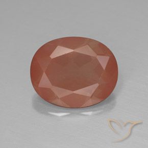3.10ct Naturel Orange rougeâtre pâle Labradorite andésine, ovale, Translucide