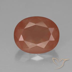 3.40ct Naturel Orange rougeâtre pâle Labradorite andésine, ovale, Translucide