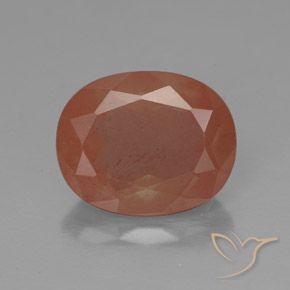 3.31ct Naturel Orange pamplemousse Labradorite andésine, ovale, Translucide