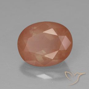 Labradorite andésine Orange chaud naturelle ovale, 3.64 ct, Translucide
