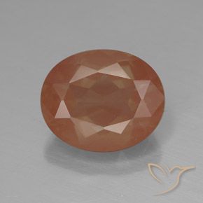 3.78ct Naturel Orange moyen Labradorite andésine, ovale, Transparent / Translucide