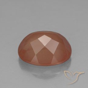 Labradorite andésine Orange moyen naturelle ovale, 3.78 ct, Transparent / Translucide