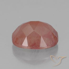 Labradorite andésine Rouge moyen naturelle ovale, 3.04 ct, Transparent / Translucide