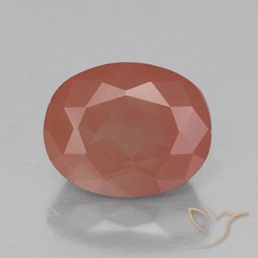 3.00ct Naturel Orange rougeâtre pâle Labradorite andésine, ovale, Transparent / Translucide