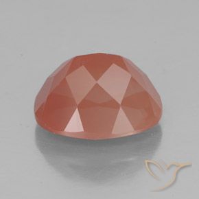 Labradorite andésine Orange rougeâtre pâle naturelle ovale, 3.00 ct, Transparent / Translucide