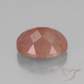 Labradorite andésine Orange rougeâtre pâle naturelle ovale, 2.06 ct, Transparent / Translucide