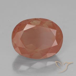 Labradorite andésine Rouge moyen naturelle ovale, 2.82 ct, Transparent / Translucide