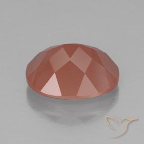 Labradorite andésine Rouge moyen naturelle ovale, 3.55 ct, Translucide